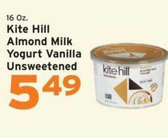 Hannaford Kite hill almond milk yogurt vanilla unsweetened offer