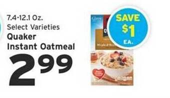 Hannaford Quaker instant oatmeal offer