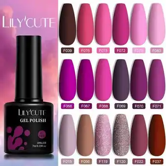 AliExpress Lilycute 7ml nail gel polish dark purple gel polish vernis semi permanent nail art manicure soak off led uv gel nail varnishe offer