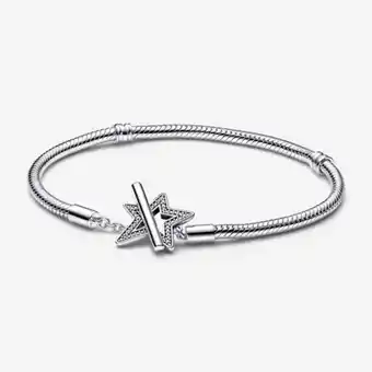 Pandora Pandora moments asymmetric star t-bar snake chain bracelet offer