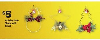 Family Dollar Holiday wire shape with floral offer