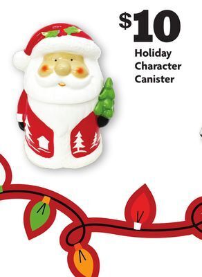 Family Dollar Holiday character canister offer
