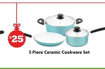 Family Dollar 5 piece ceramic cookware set offer