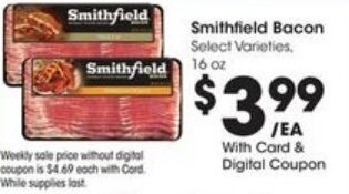 Kroger Smithfield Bacon 16 oz offer