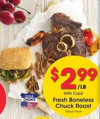 Kroger Freshh Boneless Chuck Roast offer