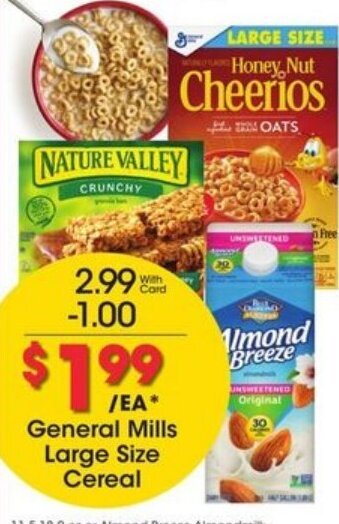 Kroger General Mills Large Size Cereal offer