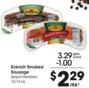 Kroger Eckrich Smoked Sausage 12-14 oz offer