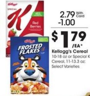 Kroger Kellogg's Cereal offer