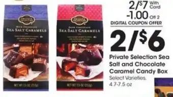 Kroger Private Selection Sea Salt & Chocolate Caramels Candy Box offer