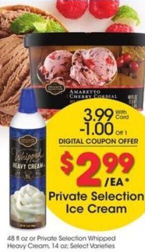 Kroger Private Selection Ice Cream offer