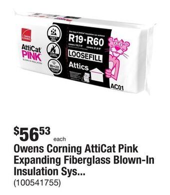 The Home Depot Owens corning atticat pink expanding fiberglass blown-in insulation system 27.5 lbs. offer