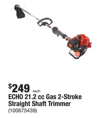 The Home Depot Echo 21.2 cc gas 2-stroke straight shaft trimmer offer