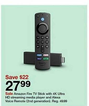 Target Amazon fire tv stick with 4k ultra hd streaming media player and alexa voice remote offer