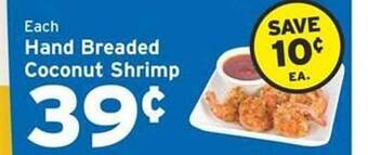 Hannaford Hand breaded coconut shrimp offer