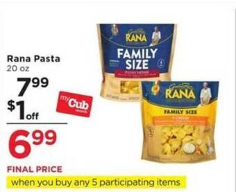 Cub Foods Rana pasta offer
