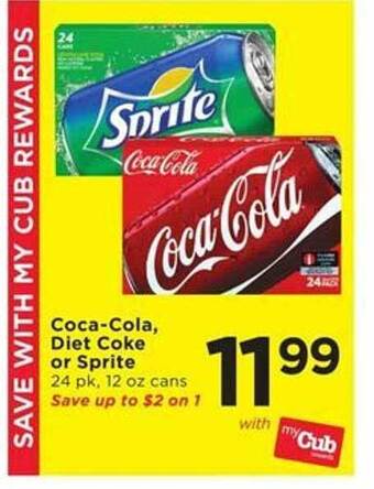 Cub Foods Coca-cola, diet coke or sprite offer
