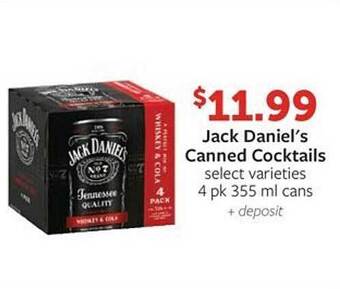 Fareway Jack daniel's canned cocktails offer