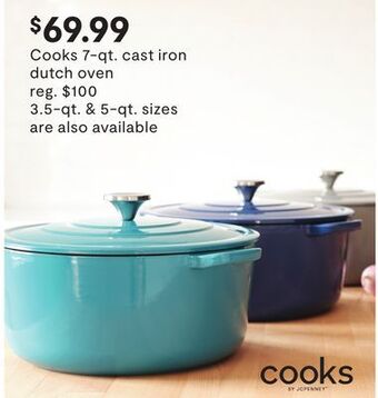 JC Penney Cooks 7-qt. cast iron dutch oven offer
