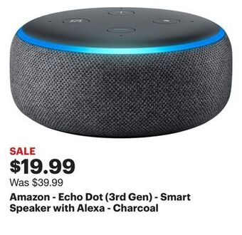 Best Buy Amazon - echo dot (3rd gen) - smart speaker with alexa - charcoal offer