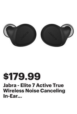 Best Buy Jabra - elite 7 active true wireless noise canceling in-ear headphones - black offer