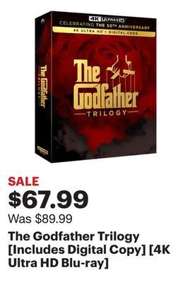 Best Buy The godfather trilogy [includes digital copy] [4k ultra hd blu-ray] offer