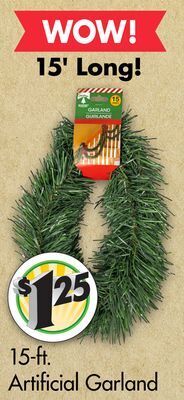 Dollar Tree 15-ft artificial garland offer
