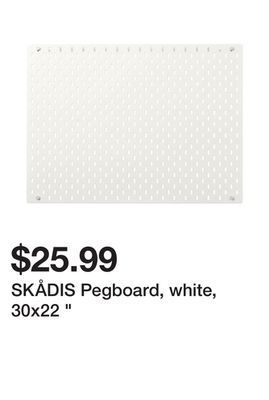 Ikea Skådis pegboard, white, 30x22 " offer