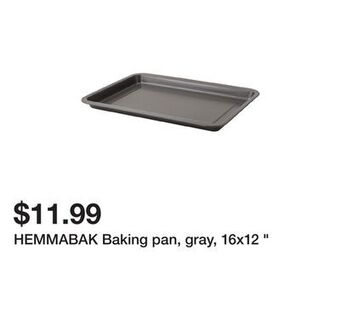 Ikea Hemmabak baking pan, gray, 16x12 " offer