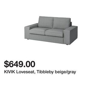 Ikea Kivik loveseat, tibbleby beige/gray offer