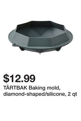 Ikea Tårtbak baking mold, diamond-shaped/silicone, 2 qt offer