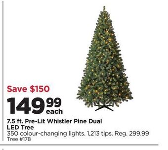 Michaels 7.5 ft. pre-lit whistler pine dual led tree offer