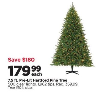 Michaels 7.5 ft. pre-lit hartford pine tree offer