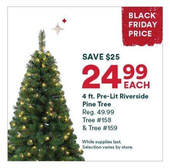 Michaels 4 ft. pre-lit riverside pine tree offer