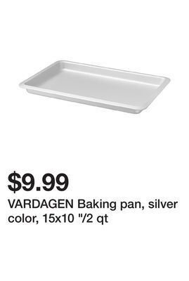 Ikea Vardagen baking pan, silver color, 15x10 "/2 qt offer
