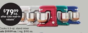 JC Penney Cooks 5-3-qt stand mixer offer