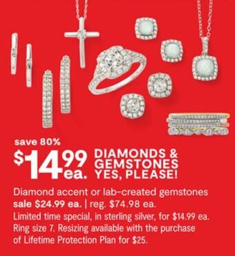 JC Penney Diamond accent or lab-created gemstones offer