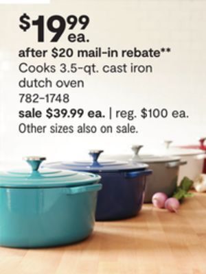 JC Penney Cooks 3.5-qt. cast iron dutch oven offer