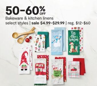 JC Penney Bakeware & kitchen linens offer