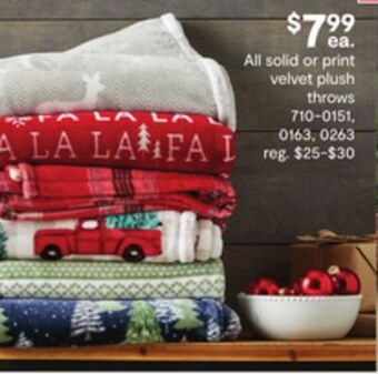 JC Penney All solid or print velvet plush throws offer