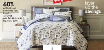 JC Penney All fieldcrest comforter sets & quilts offer