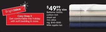 JC Penney Bellisimo 1500tc cotton-rich sheet set offer