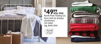 JC Penney North pole trading co. faux mink-to-sherpa comforters offer