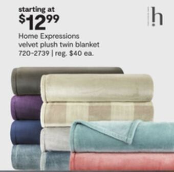 JC Penney Home expressions velvet plush twin blanket offer