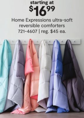 JC Penney Home expressions ultra-soft reversible comforters offer