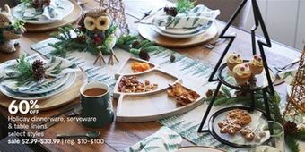 JC Penney Holiday dinnerware, serveware & table linens offer