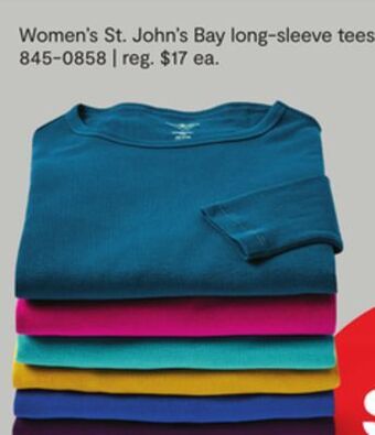 JC Penney Women's st. john's bay long-sleeve tees offer