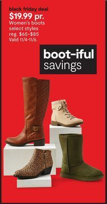 JC Penney Women's boots offer