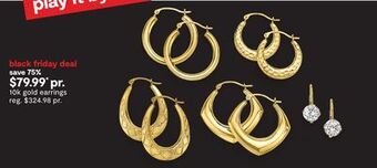 JC Penney 10k gold earrings offer