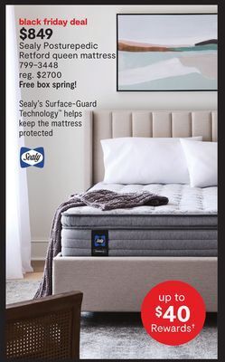 JC Penney Sealy posturepedic retford queen mattress offer
