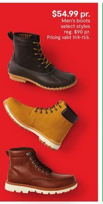 JC Penney Men's boots offer